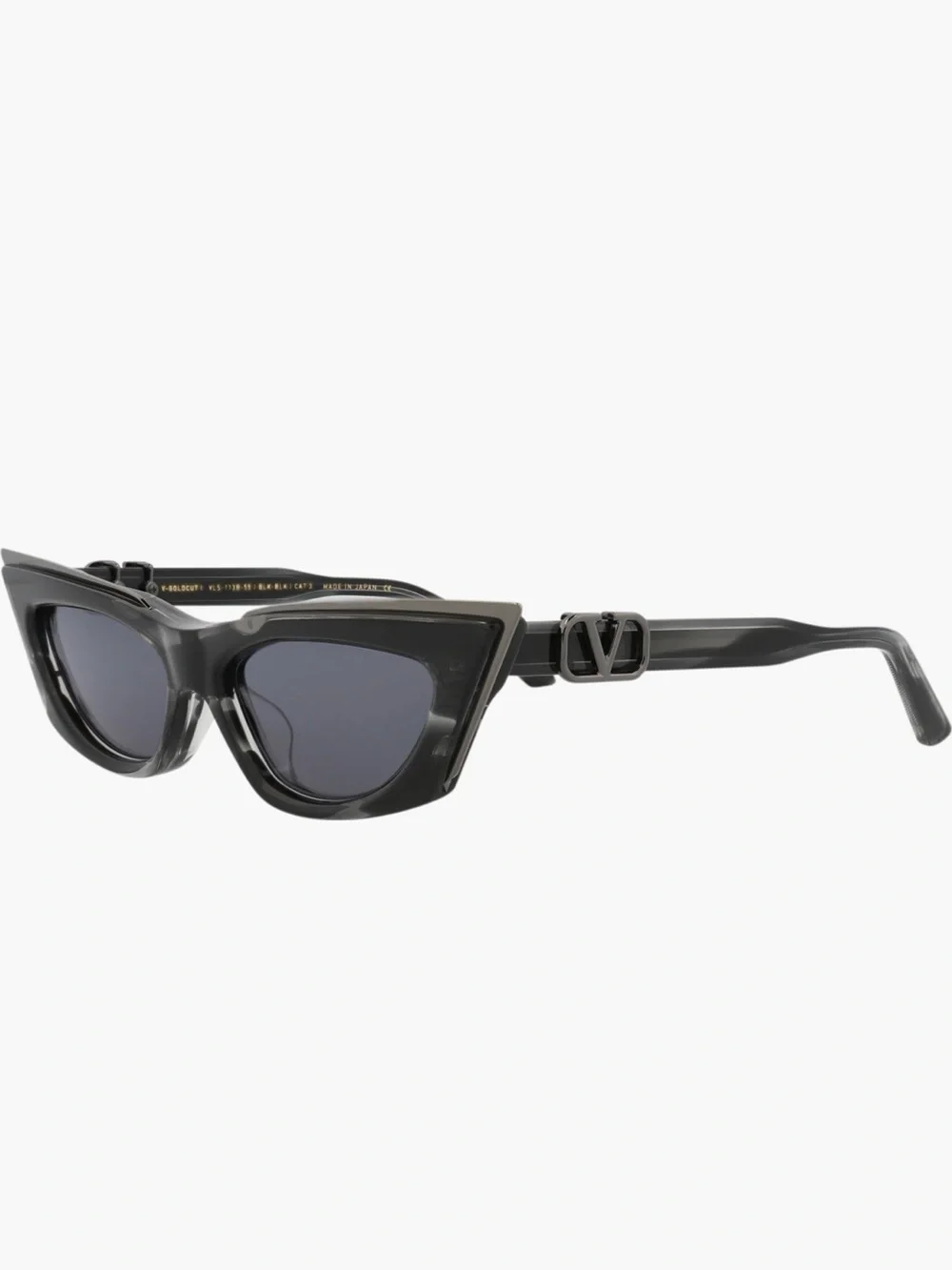 Valentino Garavani Gray Cat-Eye 55mm Sunglasses with Signature V Temple